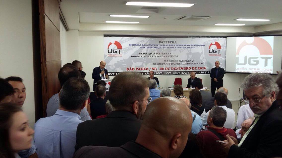 Presidente da Federação participa de palestra com Henrique Meirelles